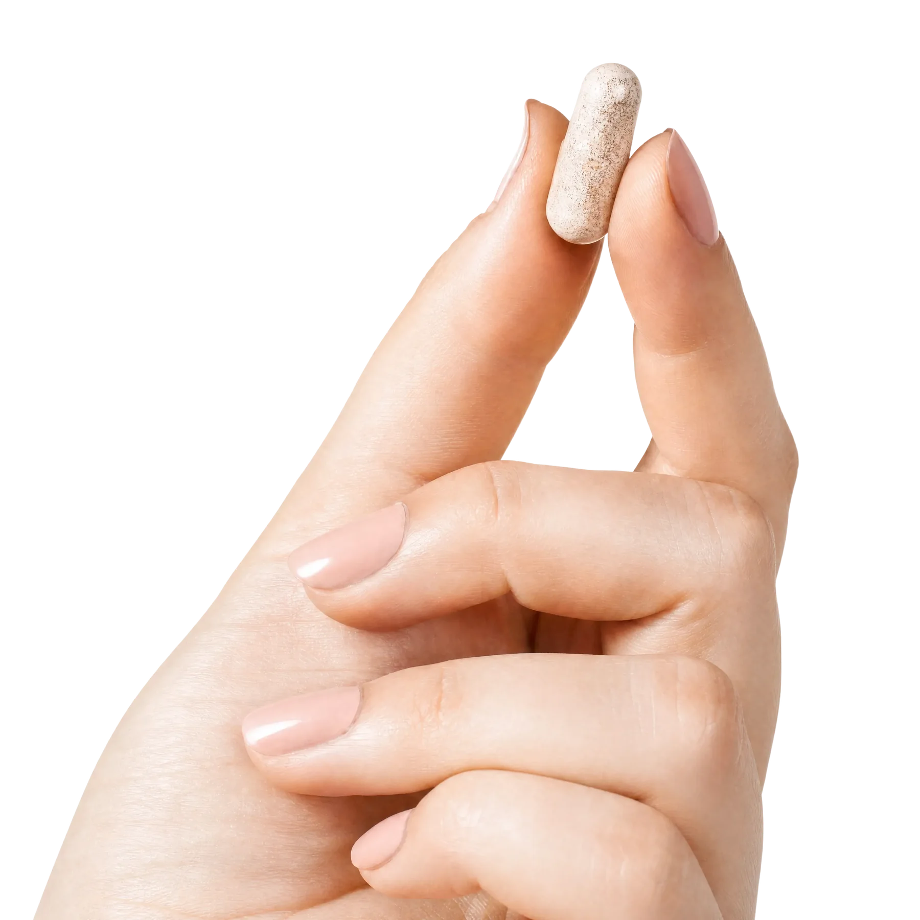 Hand holding a Nuora capsule